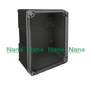 NANO Electric® NANO-205CB กล่องกันน้ำพลาสติก ฝาใส ขนาด W151xH198xD96 mm (JUNCTION BOX IP65) สีดำ