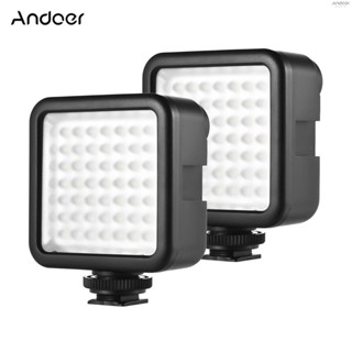 Andoer W49 Mini Interlock Camera LED Panel Light Dimmable Camcorder Video Lighting With Shoe Mount Adapter for    A7 DSLR, Pack of  2pcs