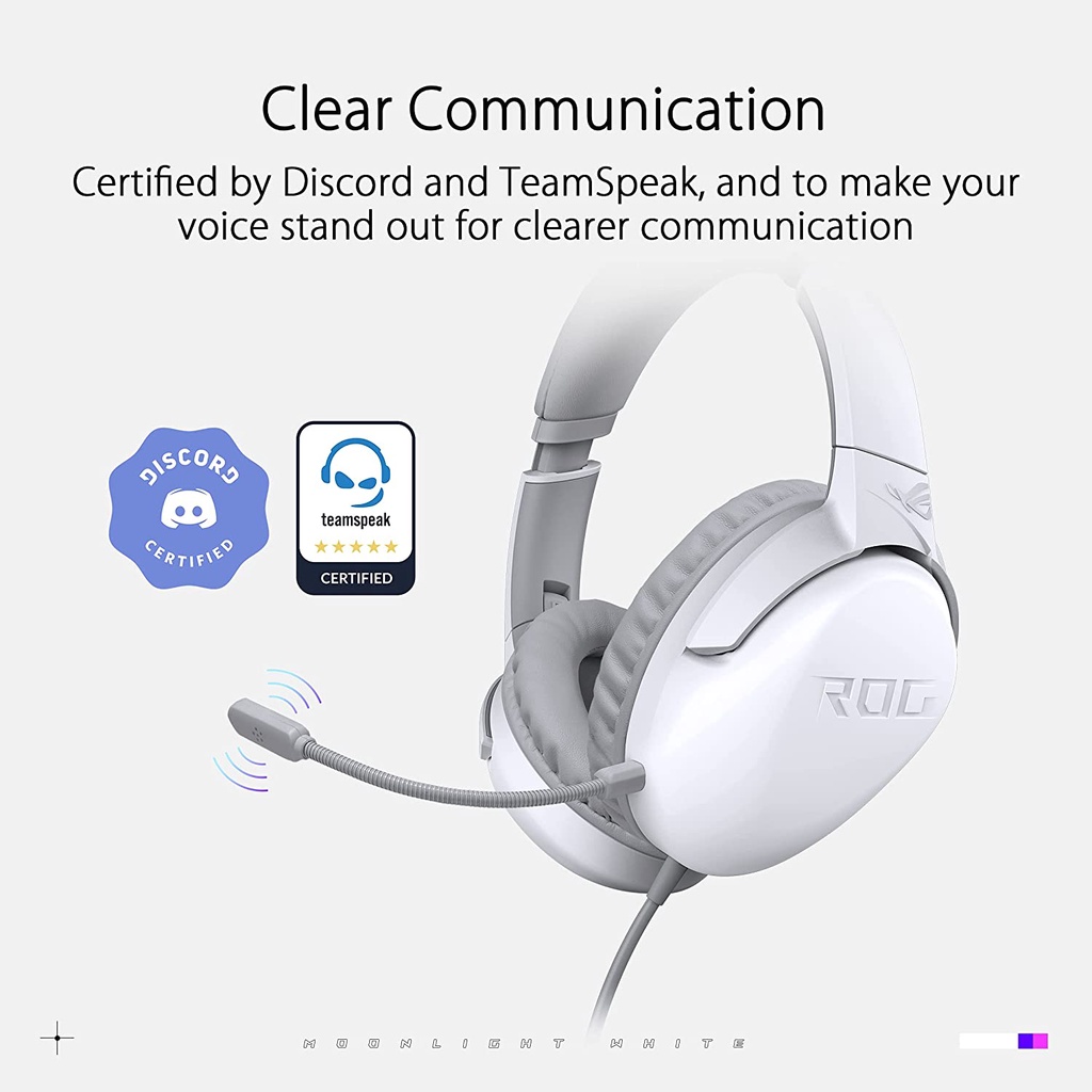 ASUS ROG Strix Go Core Moonlight White (3.5mm, Vitual 7.1, Volume & Mic ...