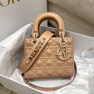 พรี​ ราคา10500 Dior หนังวัว กระเป๋าถือ กระเป๋าสะพาย กระเป๋าสะพายไหล่20cm