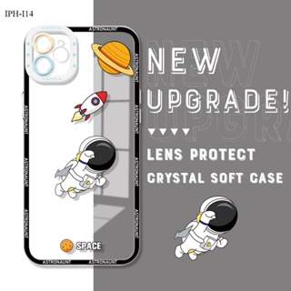 Compatible With iphone 15 14 Pro Max Plus เข้ากันได้ เคสไอโฟน สำหรับ Cartoon Lunar Airman เคส เคสโทรศัพท์ เคสมือถือ Full Soft Casing Protective Back Cover Shockproof Cases