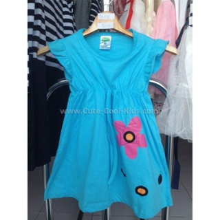 TNG-212 เสื้อแขนกุดเด็กผู้หญิงสีฟ้า ลายดอกไม้ Size-90 (1-2Y)