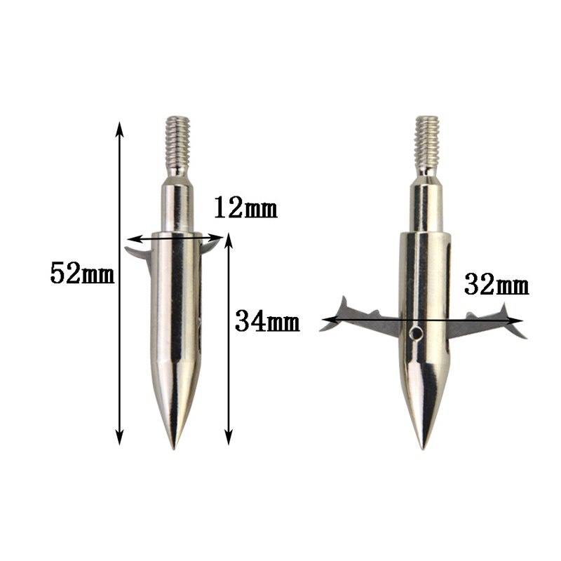 6-12-ชิ้นยิงธนูตกปลาลูกศรสแตนเลส-broadhead-160gr-ใบมีด-broadhead-ปลายลูกศรยิงอุปกรณ์เสริมการล่าสัตว์