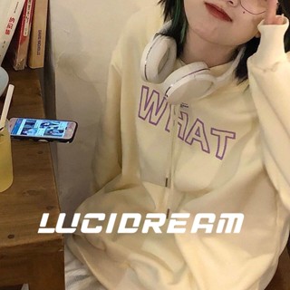 LUCIDREAM เสื้อผ้าผู้ญิง แขนยาว เสื้อฮู้ด คลุมหญิง สไตล์เกาหลี แฟชั่น TT45Z22110417