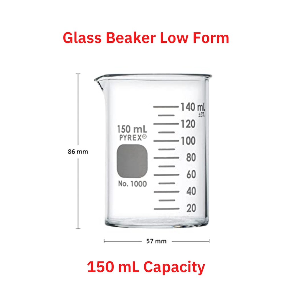 บีกเกอร์แก้ว-ทรงเตี้ย-pyrex-glass-beaker-borosilicate-glass-made-in-germany-ขนาด-150-ml-จำนวน-1-ใบ
