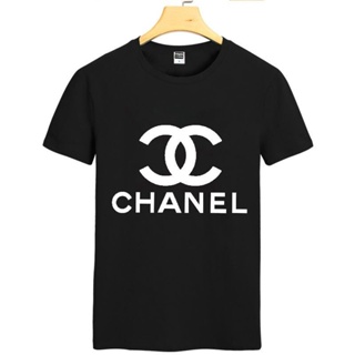 เสื้อยืดสีขาว สุดยอดไฟ 2021 เสื้อยืดคอก ลมแขนสั้นผ้าฝ้าย Chanel แบบ Unisex เสื้อยืดแฟชั่น t-shirtเสื้อยืด