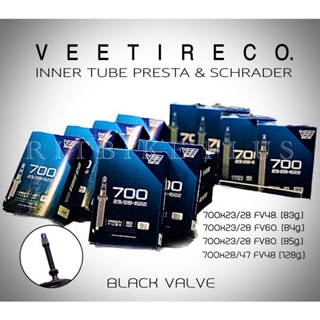 สินค้า *เบา* ยางในจักรยานเสือหมอบ VEETIRECO วาว์ลสีดำและวาว์ลสีเงิน สวยเข้ากับขอบล้อ(FV) น้ำหนักเบา