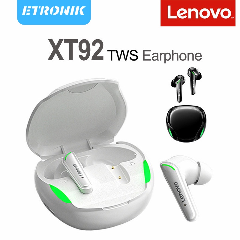 ภาพหน้าปกสินค้าETRONIK ต้นฉบับ Lenovo XT92 TWS ชุดหูฟังสำหรับเล่นเกม Latency ต่ำชุดหูฟังบลูทูธสเตอริโอไร้สาย 5.1 ชุดหูฟังบลูทูธ Dual Wheat Touch Control ชุดหูฟังไฮไฟซับวูฟเฟอร์สแตนด์บายยาว