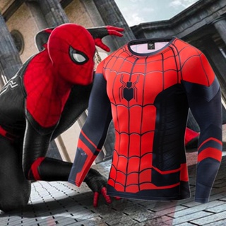 เสื้อยืดแขนยาว พิมพ์ลาย Spider man Tights Hero Expedition Avengers 4 Marvel Dutch Brother สไตล์เดียวกัน สําหรับผู้ชาย