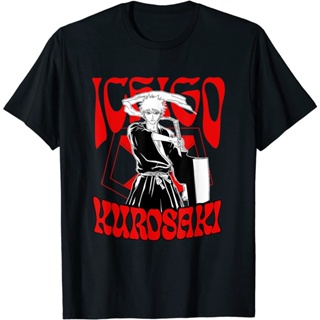 Adult Clothes Bleach Kisuke with Vertical Kanji T-Shirt  mens 100 % cotton round neck short -sleeved T-shirt เสื้อยืด