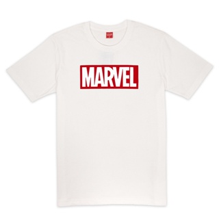 Avengers Marvel logo Flock Print T-Shirt เสื้อมาร์เวลผู้ชายพิมพ์กำมะหยี่