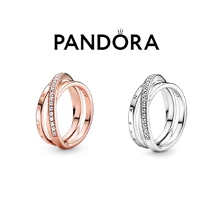 สินค้า （พร้อมส่งทีไทย) Pandora แหวน รูปดอกกุหลาบ ฝังเพ้นท์ลับ หรูหรา สําหรับผู้หญิง โรแมนติก