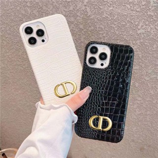 เคส iphone 11 เคสโทรศัพท์ ลายหนังจระเข้ โลหะ สําหรับ iphone 14 13 11 12 pro max xs max xr 7 plus