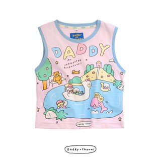 DADDY | park crop top เสื้อกล้ามผ้ายืด สกรีนเต็มตัว สีชมพู