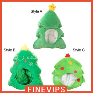[Finevips] หมวกคอสเพลย์ ต้นคริสต์มาส ผ้ากํามะหยี่ขนนิ่ม ฤดูหนาว สําหรับฉลองคริสต์มาส