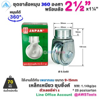 CH.SC ขาล้อหมุน 360 องศา ล้อ 2.5 นิ้ว สำหรับ ประตูรั้ว เช่น บานเลื่อน บายโค้ง บานเฟี้ยม บานพับ เป็นต้น