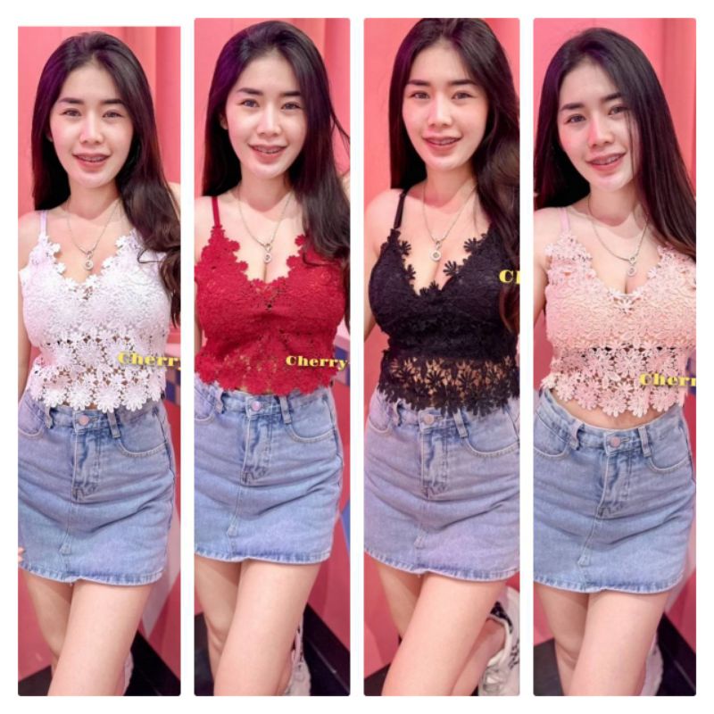 saleเสื้อสายเดียว-ลูกไม้สวยสุดๆๆ-งานเกรดa-ถ่ายจากงานจริง-น่ารักสุดพลัง-พร้อมส่งในไทยจ้า