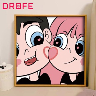 Drofe【20*20 ซม. พร้อมกรอบ】ภาพวาดสีน้ํามันบนผ้าใบ ตามตัวเลข DIY สําหรับตกแต่งบ้าน