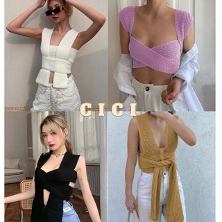 Cici ❣🇹🇭🚚พร้อมส่ง❣(A572)เสื้อไหมพรมถักแบบพันเอง รุ่นนี้มีตัวเดียวพันได้เป็น10แบบ สวยปัง เริ่ดๆมาก