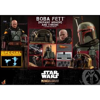 พร้อมส่ง 📦 Hot Toys TMS056B 1/6 Star Wars: The Mandalorian™ - Boba Fett (Repaint Armor) and Throne