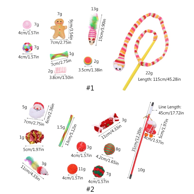 ชุดของเล่นสัตว์เลี้ยง-ลายคริสต์มาสน่ารัก-สําหรับแมว