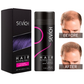 SEVICH Hair Fiber 25g ผงไฟเบอร์ เพิ่มเส้นผม สำหรับ หัวล้าน ผมบาง เสริมความมั่นใจ