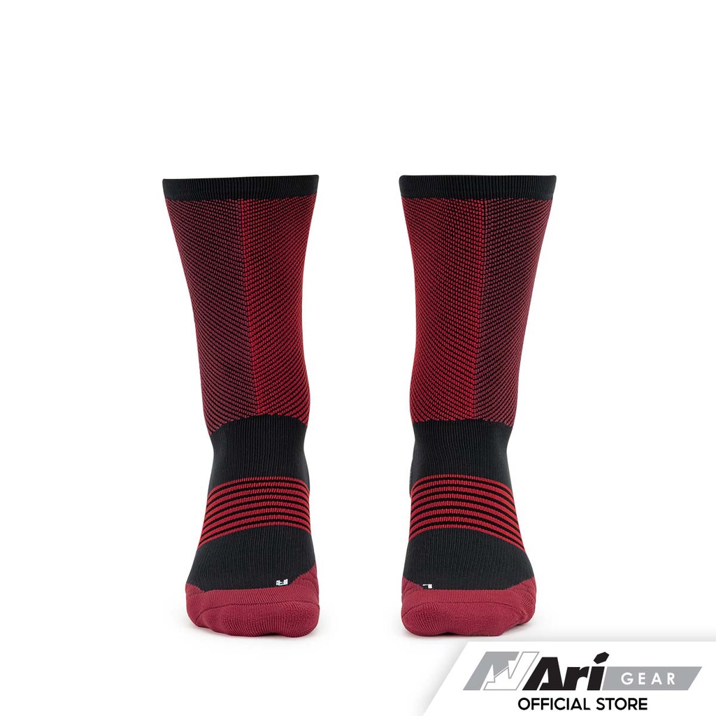 ari-racing-running-crew-socks-black-red-brick-ถุงเท้าวิ่ง-อาริ-เรซซิ่ง-รันนิ่ง-สีดำแดง