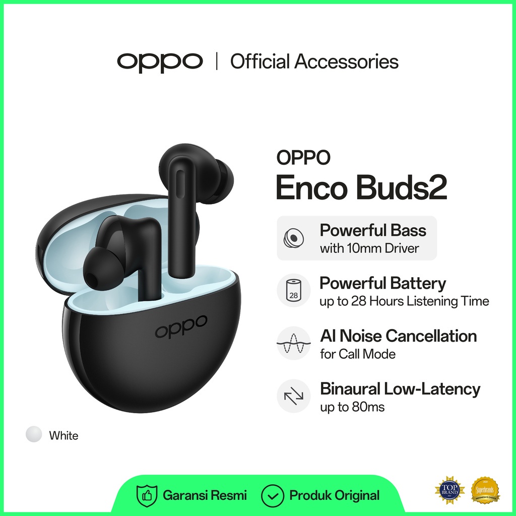 Oppo ENCO BUDS 2 รับประกันอย่างเป็นทางการ | Shopee Thailand