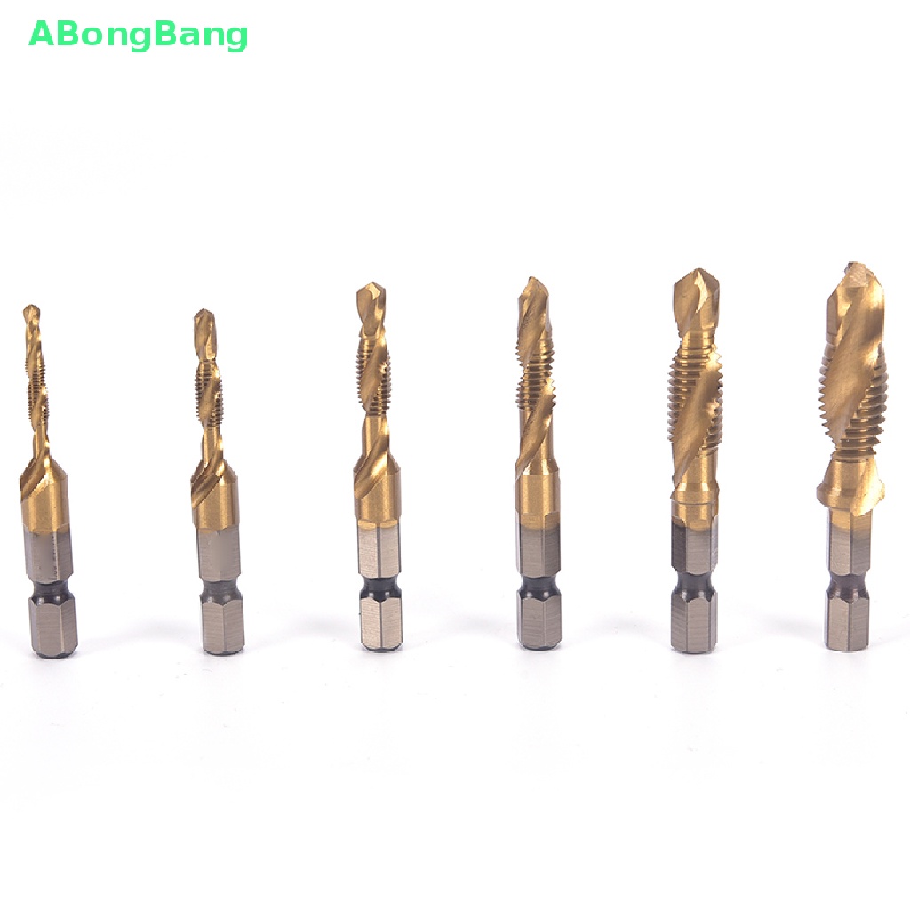 abongbang-m3-m10-ดอกสว่านเกลียว-ชุบไทเทเนียม-ก้านหกเหลี่ยม