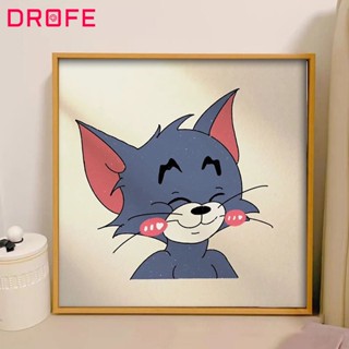 Drofe 【20*20 ซม. พร้อมกรอบ】ภาพวาดสีน้ํามันบนผ้าใบ ตามตัวเลข ลายอนิเมะอเมริกัน DIY สําหรับตกแต่งบ้าน