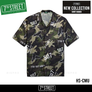 7th Street เสื้อเชิ้ต ทรงฮาวาย (HAWAII) รุ่น HS-CMU002 (ดำ) ของแท้