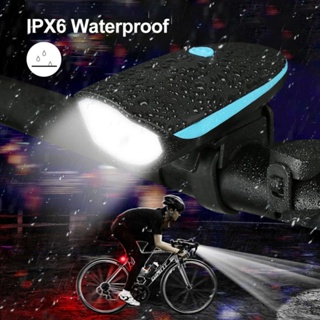ชุดไฟหน้าจักรยาน LED ชาร์จ USB กันน้ํา พร้อมแตร