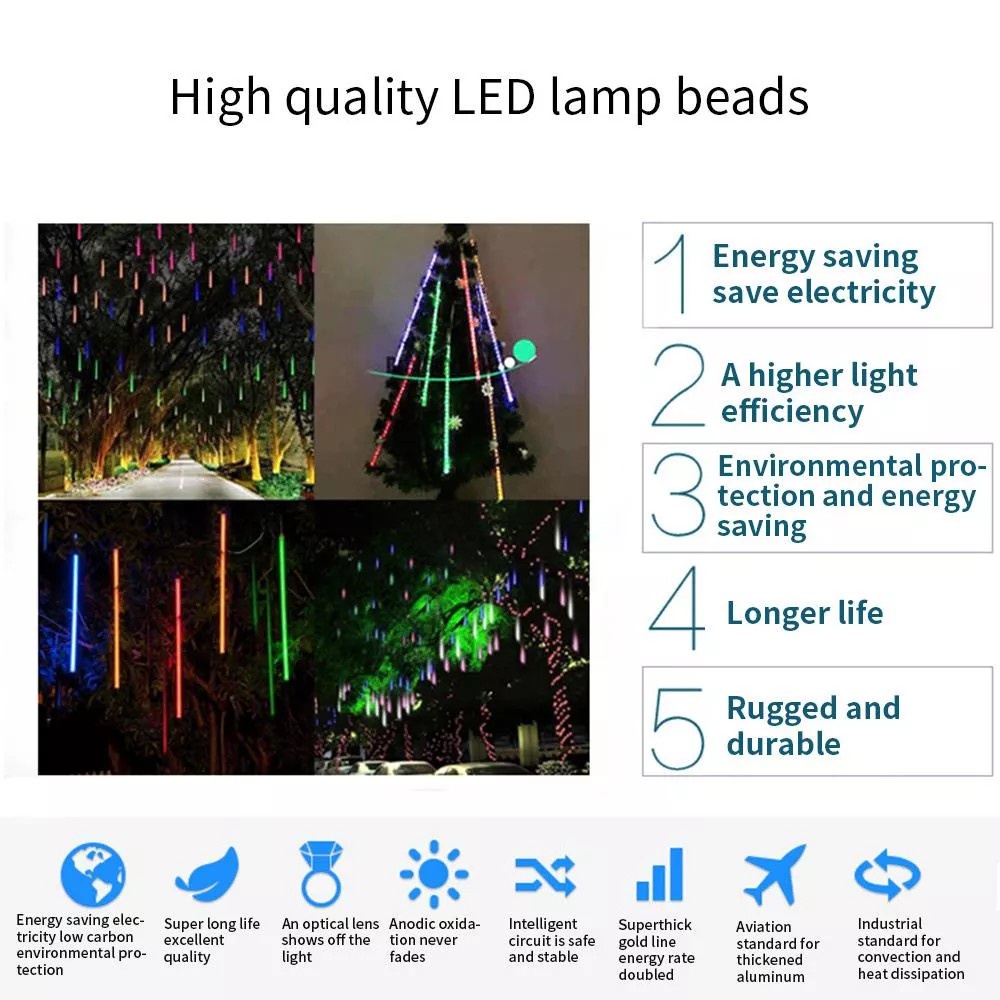 ไฟดาวตก-led-ไฟฝนดาวตก-8-หลอด-ไฟตกแต่ง-ไฟประดับตกแต่ง-30-50-ซม-decoration-light-alizwellmart