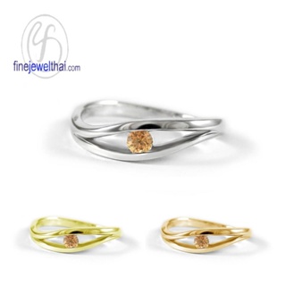 Finejewelthai-แหวนบุษราคัม-แหวนเงินแท้-แหวนพลอยแท้-Yellow-Sapphire-Silver-Ring-R1234yl (เลือกสีตัวเรือนได้)