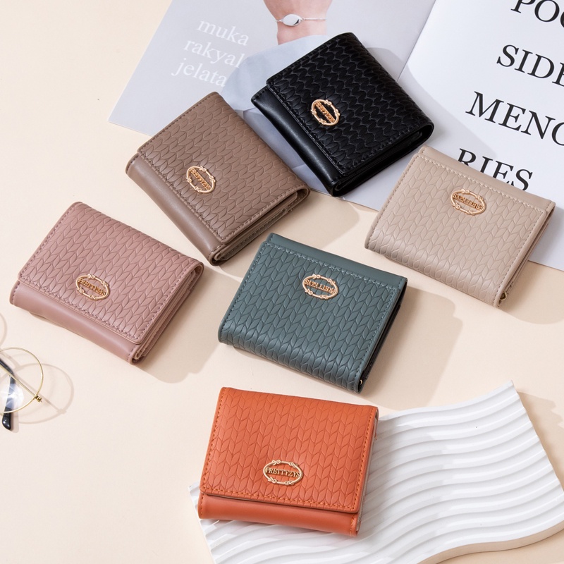 2022-fashion-pu-leather-wallet-women-korean-short-womens-mini-wallet-version-card-holder-coin-purse