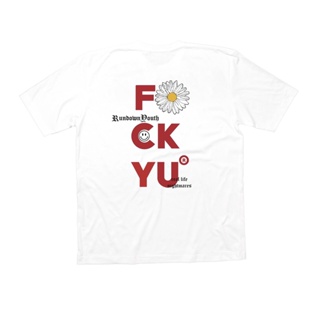 เสื้อยืดสีขาว RUNDOWNYOUTH - DAISY F*CK U LOGO TEE 029เสื้อยืด