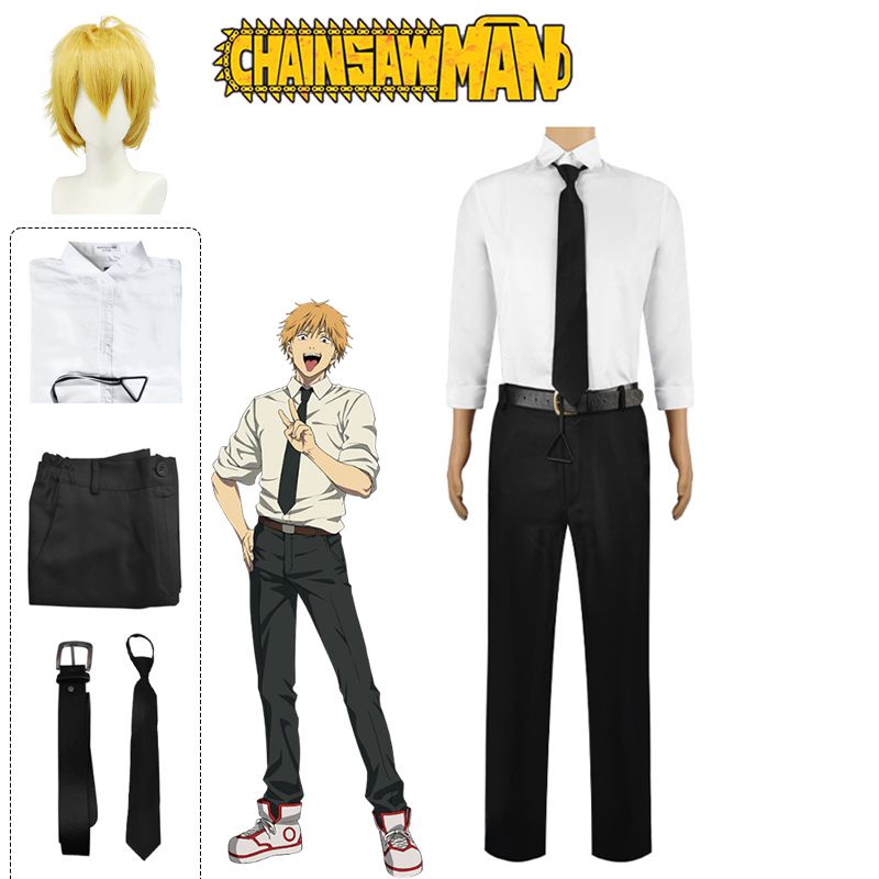 มุมมองเพิ่มเติมเกี่ยวกับ Anime Chainsaw Man Denji Cosplay Costume Halloween Uniform Outfits Fancy Dress Party