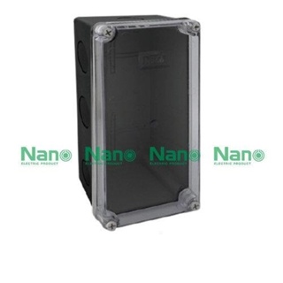 NANO Electric® NANO-203CB กล่องกันน้ำพลาสติก ฝาใส ขนาด W127.10xH254xD91 mm (JUNCTION BOX IP65) สีดำ