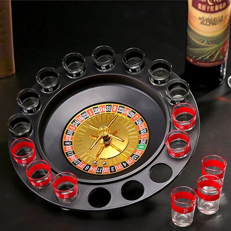 เกมส์รูเล็ตดริ้งค์-เกมส์ในวงปาร์ตี้-งานสังสรรค์-แก้ว-16-ใบ-เล่นได้-8-คน-drinking-roulette-set