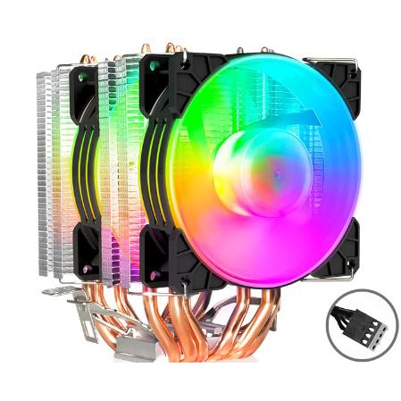 ซิ้งค์พัดลมCPU6ท่อrgb เย็นเงียบไฟสวย Intel1200/1700/ 2011/X79/X99/775 ...