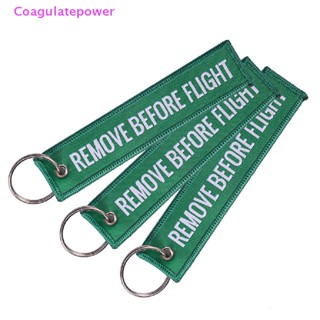 พวงกุญแจโพลีเอสเตอร์ ปักลาย Coa Remove Before Flight 13x3 ซม.