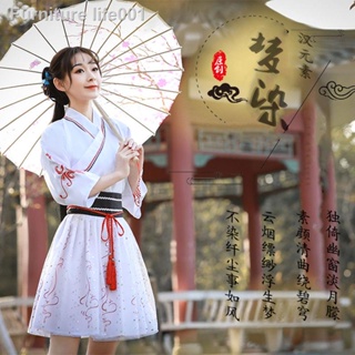 เตรียมการจัดส่ง₪✽✉[Dream Dye] Han องค์ประกอบเดิมปรับปรุง Hanfu ผู้หญิงกระโปรงสั้นฤดูร้อนนักเรียนสไตล์จีนทุกวันเครื่องแต่