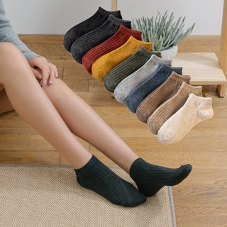[พร้อมส่งในไทย] ถุงเท้า ถุงเท้าข้อสั้น มีกันลื่น สีพื้น คุณภาพดีมาก มีให้เลือกถึง 10 สี l CC