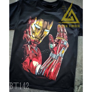 BT 142 Iron Man เสื้อยืด สีดำ BT Black Timber T-Shirt ผ้าคอตตอน สกรีนลายแน่น S M L XL XXL