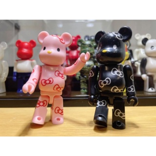 (ของแท้) คู่ Be@rbrick Series 9 Cute &amp; Secret Cute: Sanrio "Hello Kitty" Pink &amp; Black (Bearbrick)