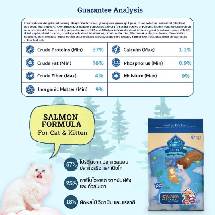 buzz-netura-สูตรเนื้อปลาแซลมอน-อาหารแมวโฮลิสติก-เกรนฟรี-สำหรับลูกแมว-1เดือน-และแมวโต-4-kg