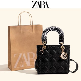 Zara กระเป๋าสะพายไหล่ กระเป๋าถือ อเนกประสงค์ แต่งสายโซ่คล้อง สําหรับสตรี 2022