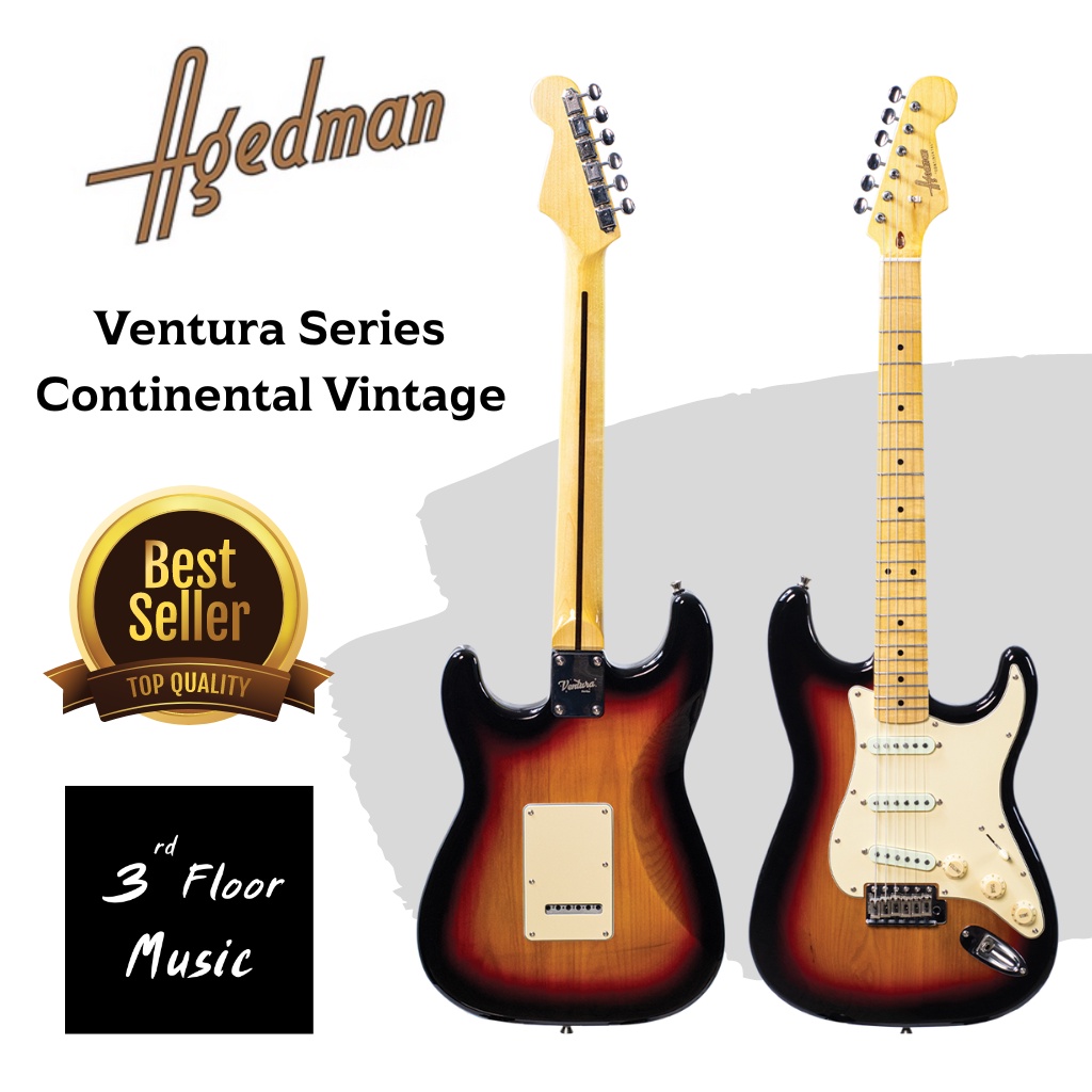 agedman-continental-vintage-2-tone-sunburst-with-case-agedman-ventura-series-กีต้าร์ไฟฟ้า-electric-guitar-กีตาร์ไฟฟ้า