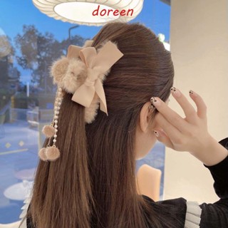 Doreen ที่คาดผม ผ้ากํามะหยี่ขนนิ่ม แต่งโบว์ ผีเสื้อ วินเทจ ฤดูใบไม้ร่วง ฤดูหนาว เครื่องประดับผม สําหรับผู้หญิง