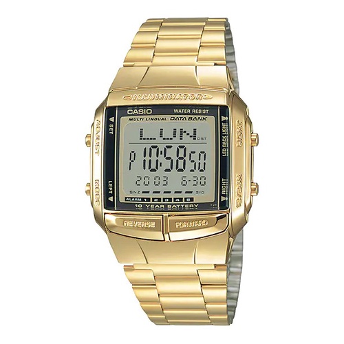 นาฬิกา-สายสแตนเลส-db-360g-9a-เรือนทอง-digital-casio-standard-data-bank-แท้-100-ประกัน-1-ปี